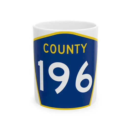 County 196 MN (Minnesota) (Road Sign) White Coffee Mug 11oz - Go Mug Yourself