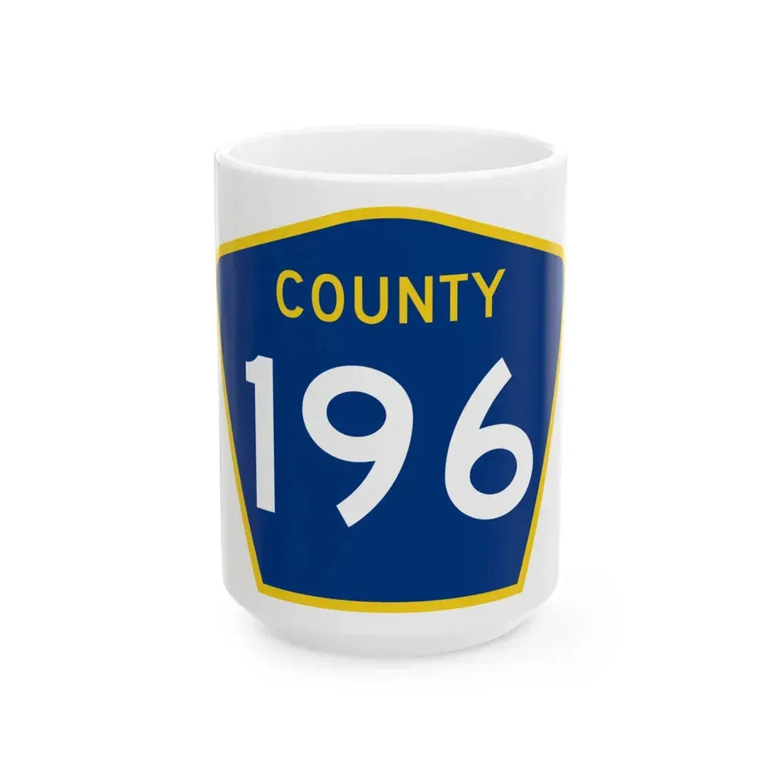 County 196 MN (Minnesota) (Road Sign) White Coffee Mug 15oz - Go Mug Yourself