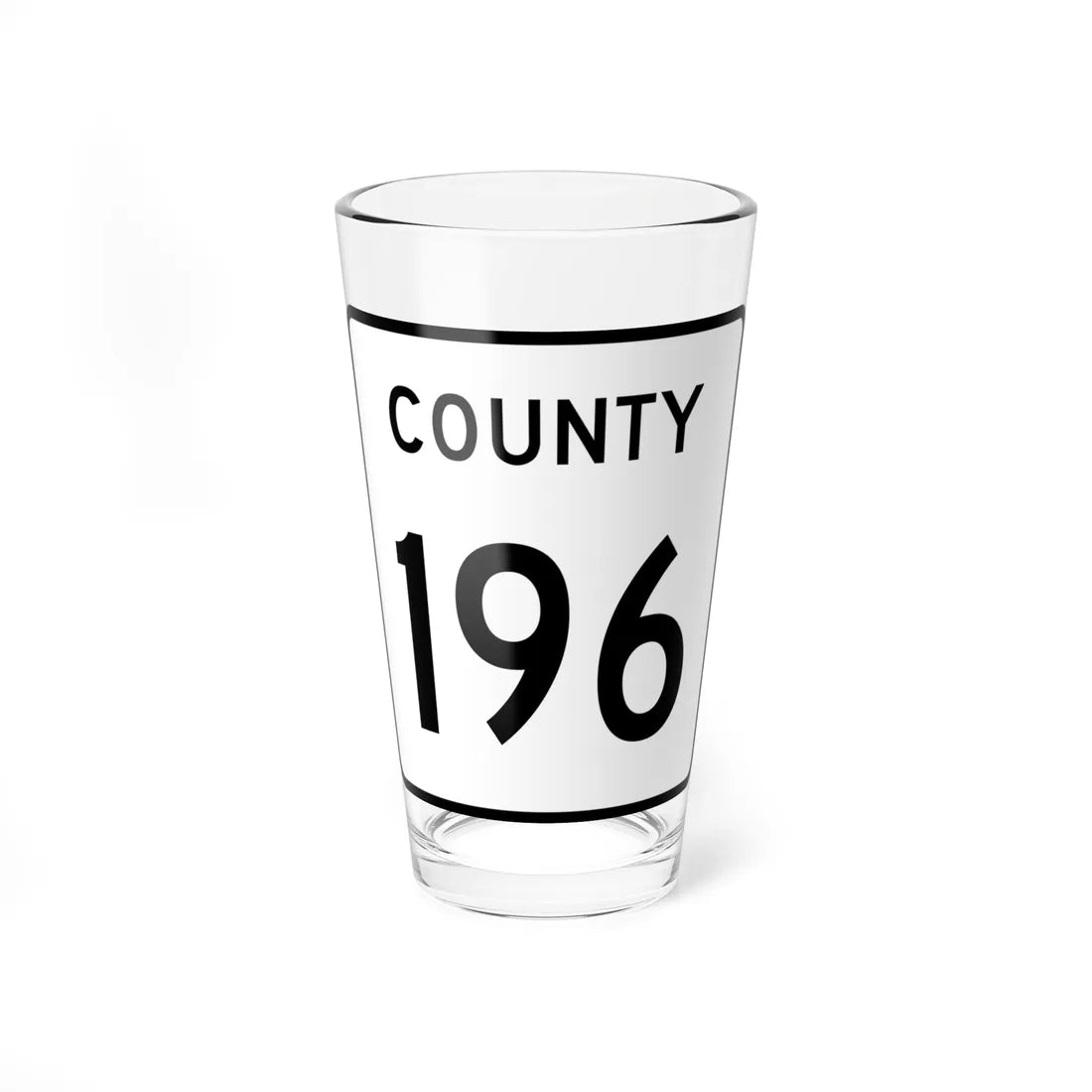 County 196 square (Minnesota) (Road Sign) Pint Glass 16oz 16oz - Go Mug Yourself