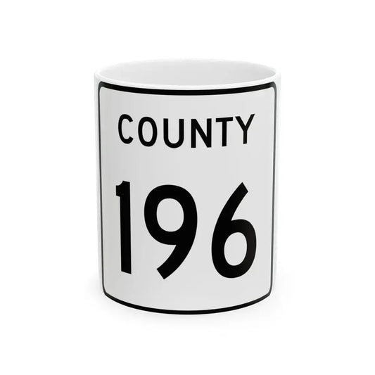 County 196 square (Minnesota) (Road Sign) White Coffee Mug 11oz - Go Mug Yourself