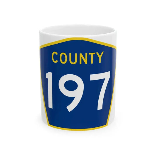 County 197 MN (Minnesota) (Road Sign) White Coffee Mug 11oz - Go Mug Yourself