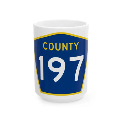 County 197 MN (Minnesota) (Road Sign) White Coffee Mug 15oz - Go Mug Yourself