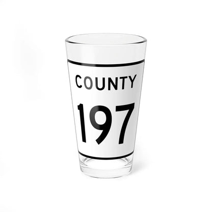 County 197 square (Minnesota) (Road Sign) Pint Glass 16oz 16oz - Go Mug Yourself
