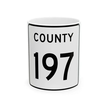 County 197 square (Minnesota) (Road Sign) White Coffee Mug 11oz - Go Mug Yourself