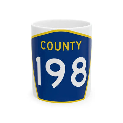 County 198 MN (Minnesota) (Road Sign) White Coffee Mug 11oz - Go Mug Yourself