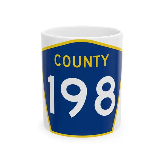 County 198 MN (Minnesota) (Road Sign) White Coffee Mug 11oz - Go Mug Yourself