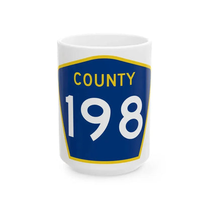 County 198 MN (Minnesota) (Road Sign) White Coffee Mug 15oz - Go Mug Yourself
