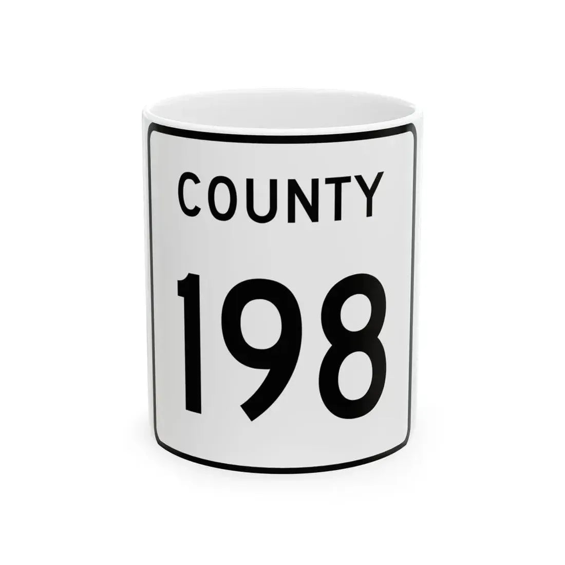 County 198 square (Minnesota) (Road Sign) White Coffee Mug 11oz - Go Mug Yourself