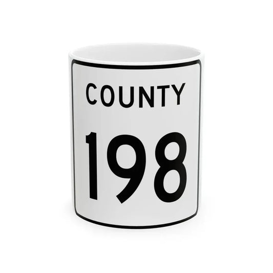 County 198 square (Minnesota) (Road Sign) White Coffee Mug 11oz - Go Mug Yourself