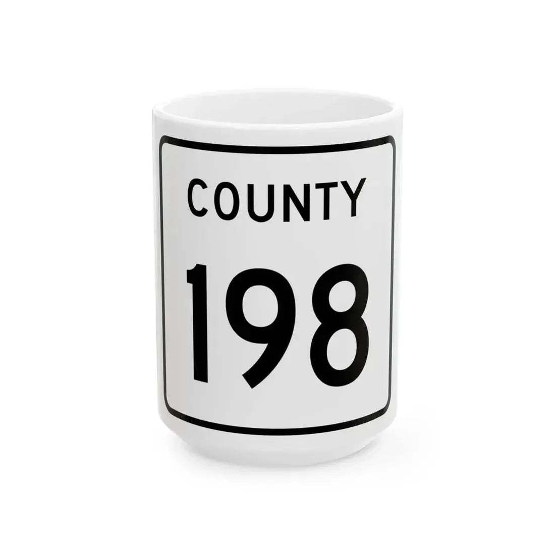 County 198 square (Minnesota) (Road Sign) White Coffee Mug 15oz - Go Mug Yourself