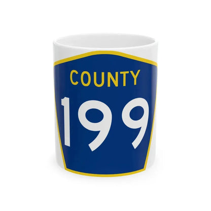 County 199 MN (Minnesota) (Road Sign) White Coffee Mug 11oz - Go Mug Yourself