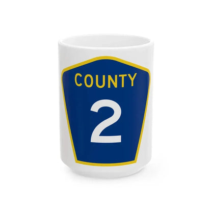 County 2 MN (Minnesota) (Road Sign) White Coffee Mug 15oz - Go Mug Yourself