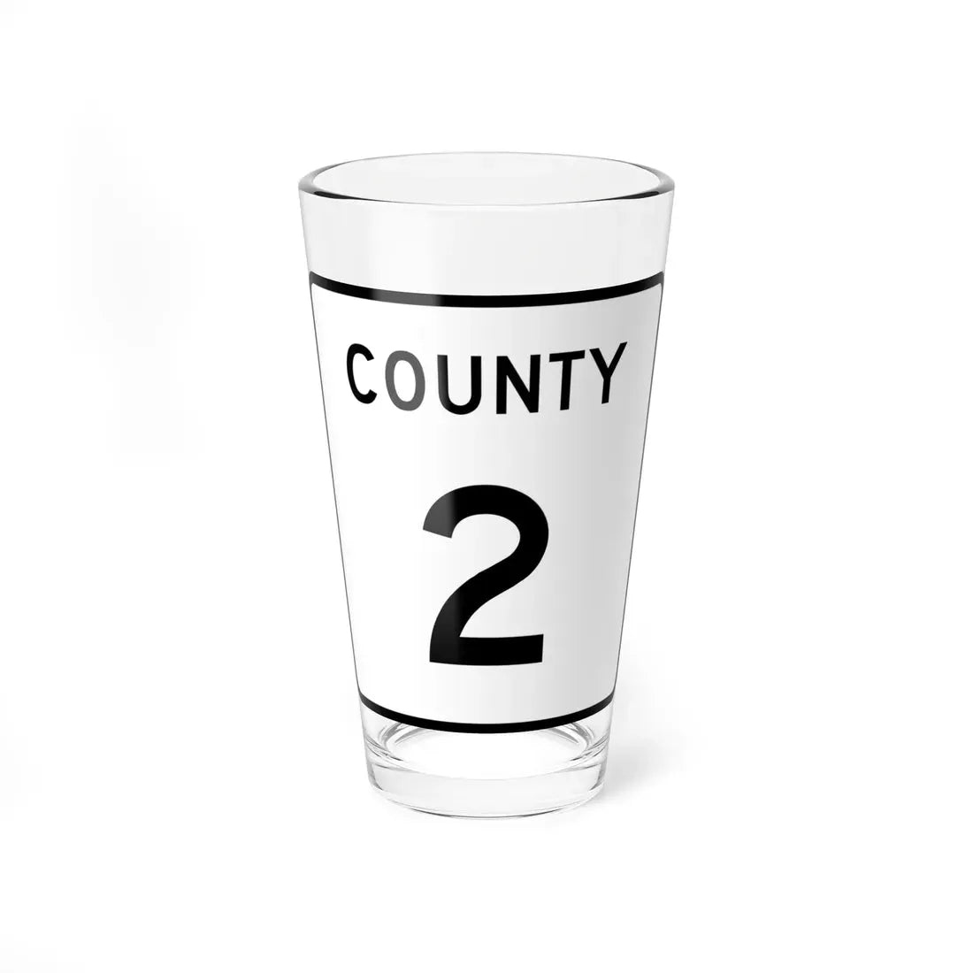 County 2 square (Minnesota) (Road Sign) Pint Glass 16oz 16oz - Go Mug Yourself