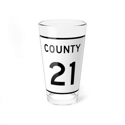 County 21 square (Minnesota) (Road Sign) Pint Glass 16oz 16oz - Go Mug Yourself
