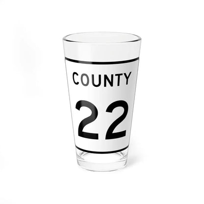 County 22 square (Minnesota) (Road Sign) Pint Glass 16oz 16oz - Go Mug Yourself