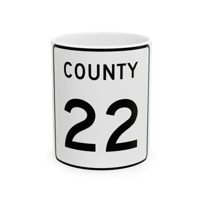 County 22 square (Minnesota) (Road Sign) White Coffee Mug 11oz - Go Mug Yourself