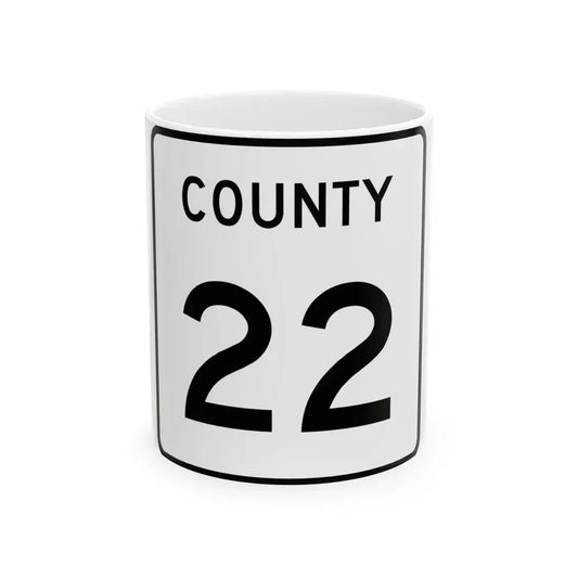 County 22 square (Minnesota) (Road Sign) White Coffee Mug 11oz - Go Mug Yourself