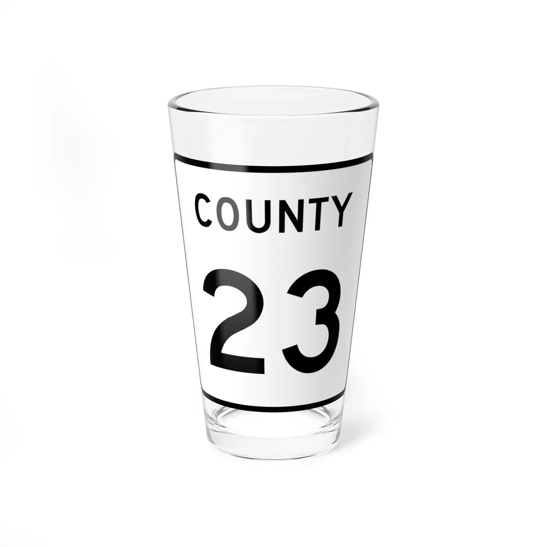 County 23 square (Minnesota) (Road Sign) Pint Glass 16oz 16oz - Go Mug Yourself