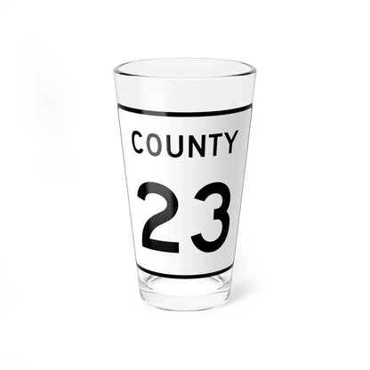 County 23 square (Minnesota) (Road Sign) Pint Glass 16oz 16oz - Go Mug Yourself