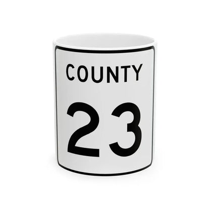 County 23 square (Minnesota) (Road Sign) White Coffee Mug 11oz - Go Mug Yourself