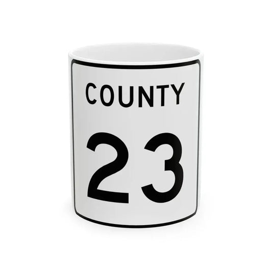 County 23 square (Minnesota) (Road Sign) White Coffee Mug 11oz - Go Mug Yourself