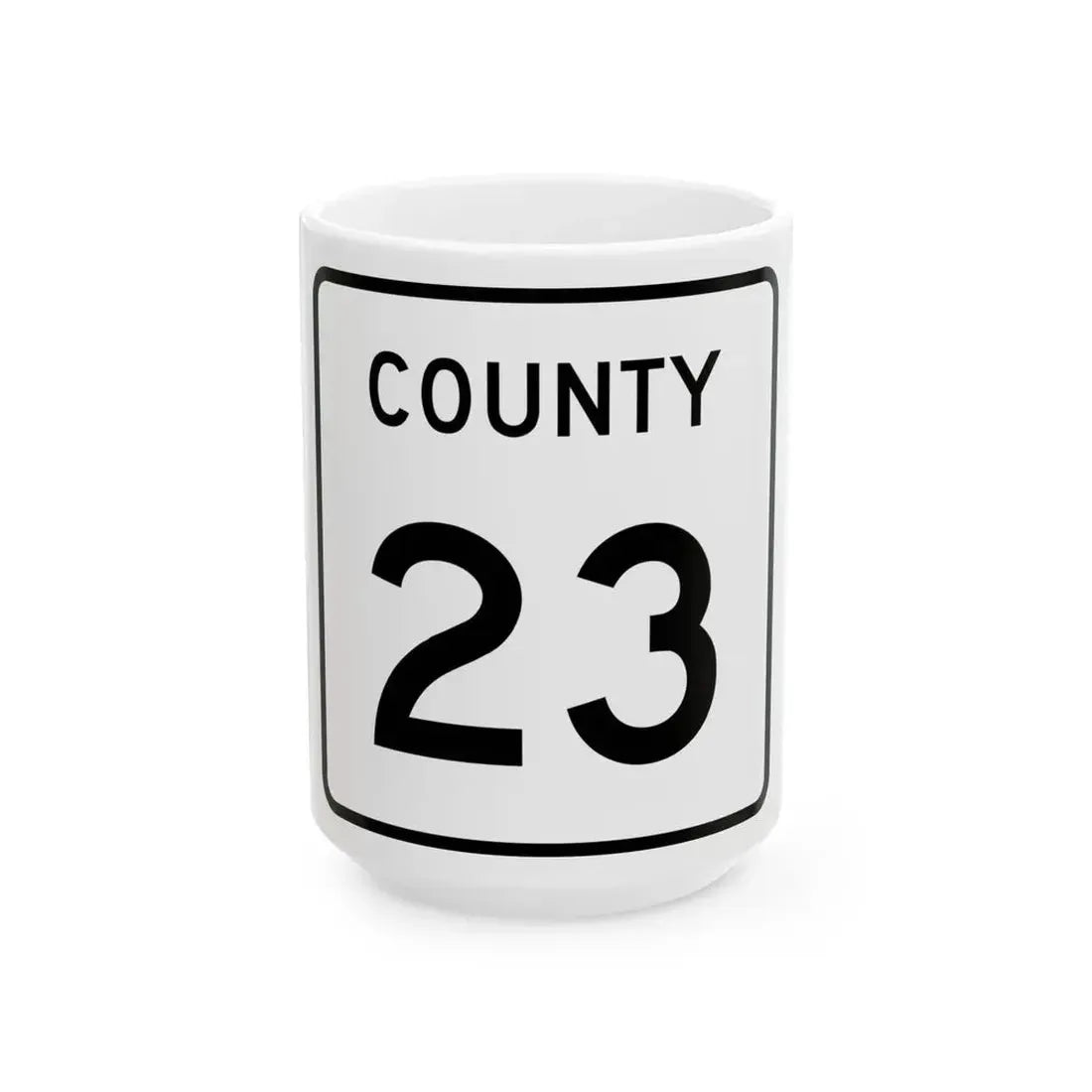 County 23 square (Minnesota) (Road Sign) White Coffee Mug 15oz - Go Mug Yourself