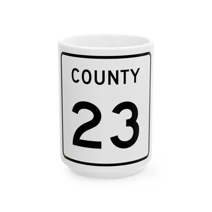 County 23 square (Minnesota) (Road Sign) White Coffee Mug 15oz - Go Mug Yourself