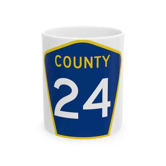 County 24 MN (Minnesota) (Road Sign) White Coffee Mug 11oz - Go Mug Yourself