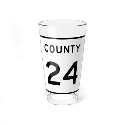 County 24 square (Minnesota) (Road Sign) Pint Glass 16oz 16oz - Go Mug Yourself