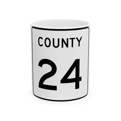 County 24 square (Minnesota) (Road Sign) White Coffee Mug 11oz - Go Mug Yourself