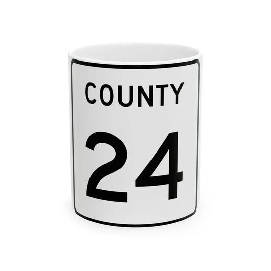 County 24 square (Minnesota) (Road Sign) White Coffee Mug 11oz - Go Mug Yourself