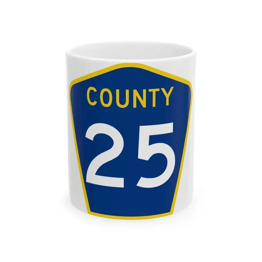 County 25 MN (Minnesota) (Road Sign) White Coffee Mug 11oz - Go Mug Yourself