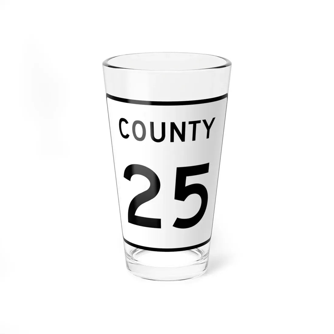 County 25 square (Minnesota) (Road Sign) Pint Glass 16oz 16oz - Go Mug Yourself