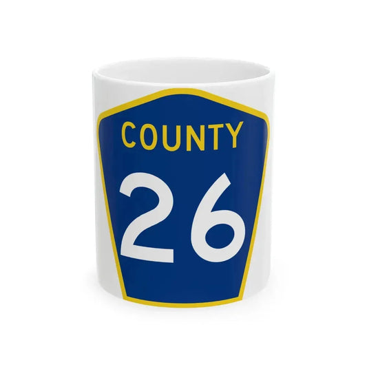 County 26 MN (Minnesota) (Road Sign) White Coffee Mug 11oz - Go Mug Yourself