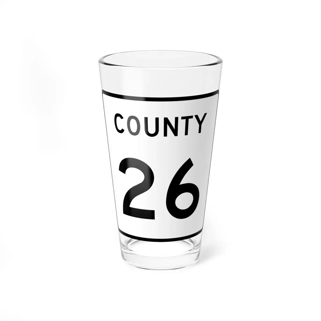 County 26 square (Minnesota) (Road Sign) Pint Glass 16oz 16oz - Go Mug Yourself