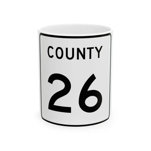 County 26 square (Minnesota) (Road Sign) White Coffee Mug 11oz - Go Mug Yourself
