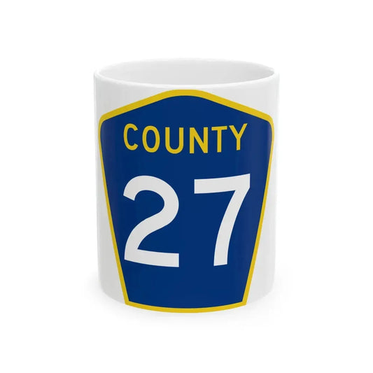 County 27 MN (Minnesota) (Road Sign) White Coffee Mug 11oz - Go Mug Yourself