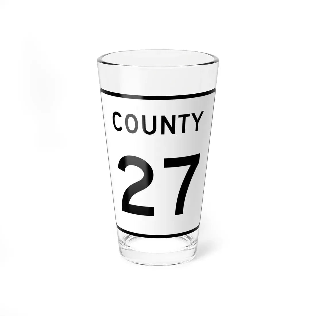 County 27 square (Minnesota) (Road Sign) Pint Glass 16oz 16oz - Go Mug Yourself