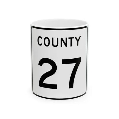 County 27 square (Minnesota) (Road Sign) White Coffee Mug 11oz - Go Mug Yourself