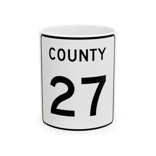 County 27 square (Minnesota) (Road Sign) White Coffee Mug 11oz - Go Mug Yourself