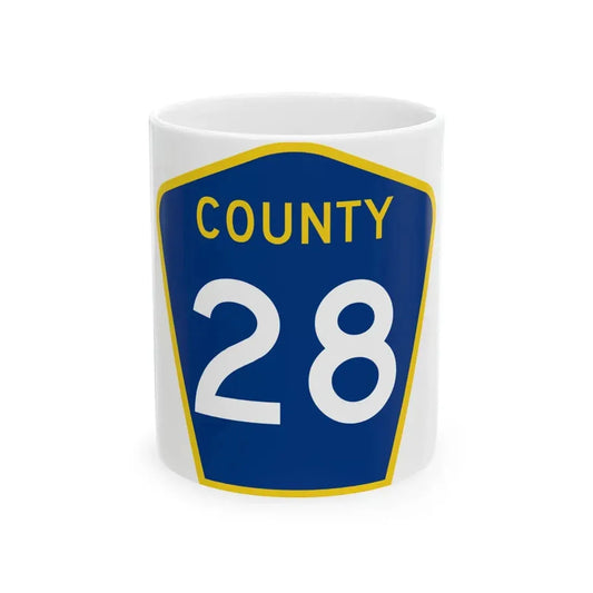 County 28 MN (Minnesota) (Road Sign) White Coffee Mug 11oz - Go Mug Yourself