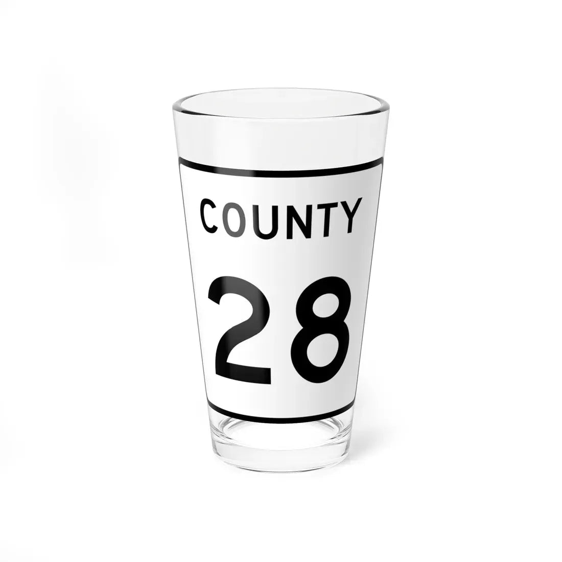 County 28 square (Minnesota) (Road Sign) Pint Glass 16oz 16oz - Go Mug Yourself