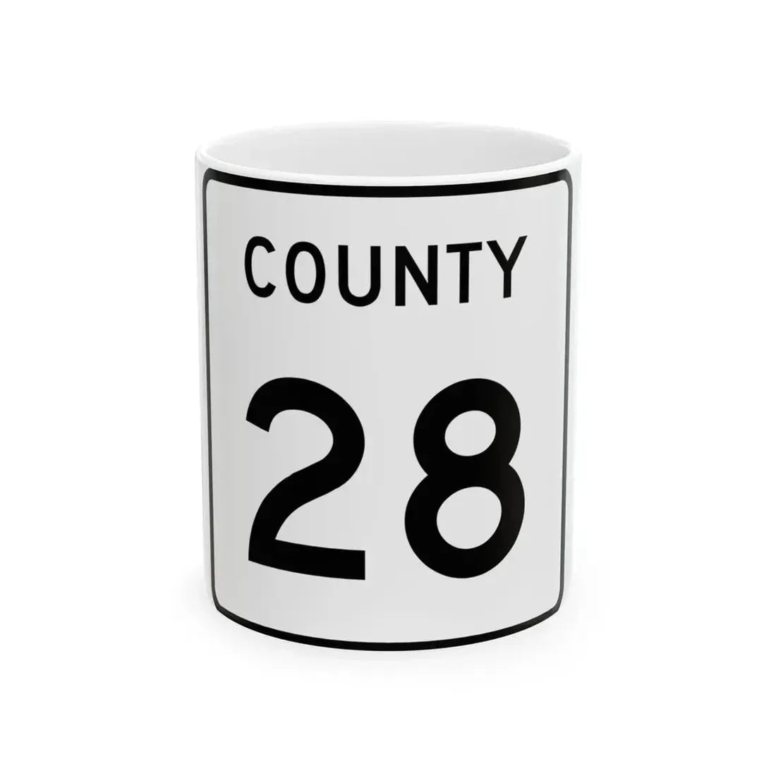 County 28 square (Minnesota) (Road Sign) White Coffee Mug 11oz - Go Mug Yourself