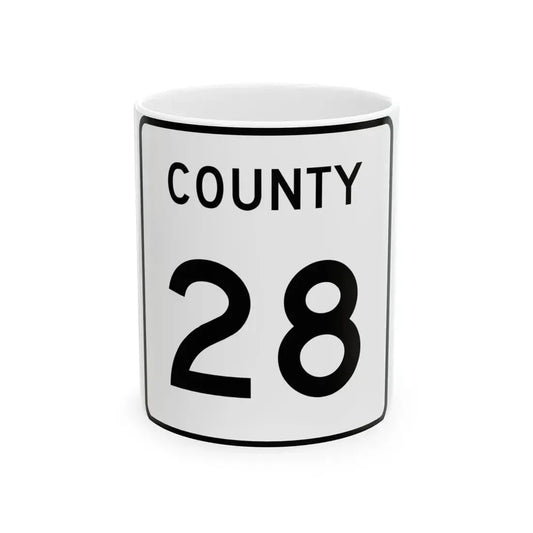 County 28 square (Minnesota) (Road Sign) White Coffee Mug 11oz - Go Mug Yourself