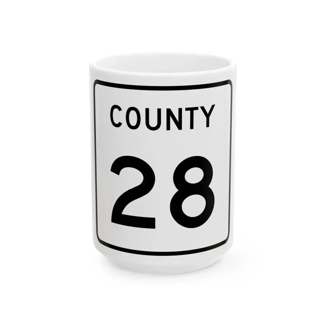 County 28 square (Minnesota) (Road Sign) White Coffee Mug 15oz - Go Mug Yourself