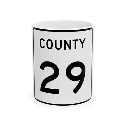 County 29 square (Minnesota) (Road Sign) White Coffee Mug 11oz - Go Mug Yourself