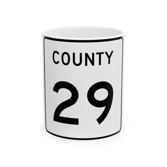 County 29 square (Minnesota) (Road Sign) White Coffee Mug 11oz - Go Mug Yourself