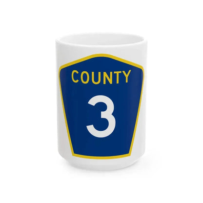 County 3 MN (Minnesota) (Road Sign) White Coffee Mug 15oz - Go Mug Yourself