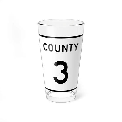 County 3 square (Minnesota) (Road Sign) Pint Glass 16oz 16oz - Go Mug Yourself