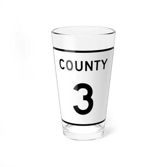 County 3 square (Minnesota) (Road Sign) Pint Glass 16oz 16oz - Go Mug Yourself